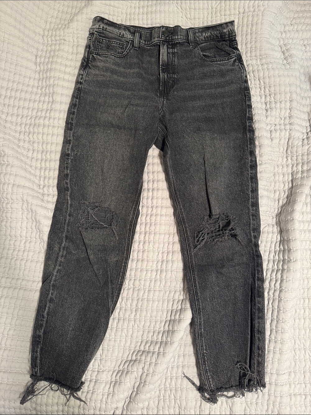 American Eagle Outfitters Black Super High-Rise Straight Jeans